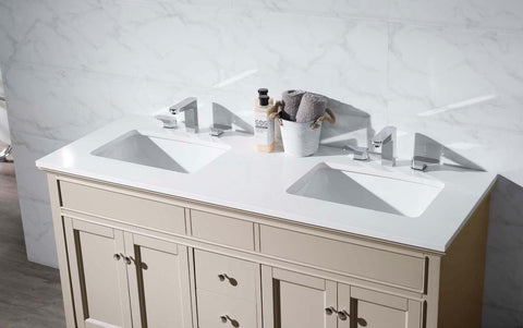 Image of Stufurhome Erin 59 Inch Double Sink Bathroom Vanity HD-6004-59-QZ