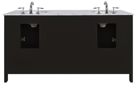 Image of Stufurhome Malibu 72 Inch Espresso Double Sink Bathroom Vanity GM-6412-72ES-CR