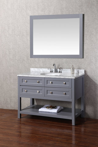 Image of Stufurhome Marla 48 inch Single Sink Bathroom Vanity with Mirror in Grey HD-6868G-48-CR