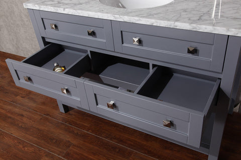 Image of Stufurhome Marla 48 inch Single Sink Bathroom Vanity with Mirror in Grey HD-6868G-48-CR