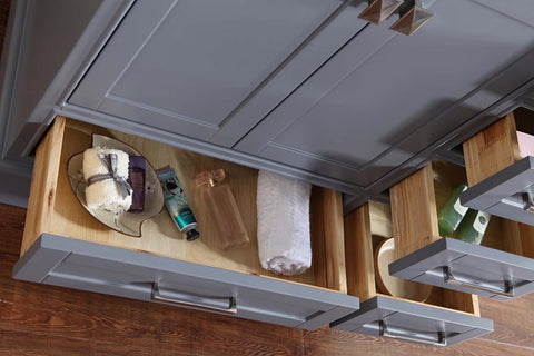 Image of Stufurhome Newport Grey 36 inch Single Sink Bathroom Vanity with Mirror HD-7130G-36-CR