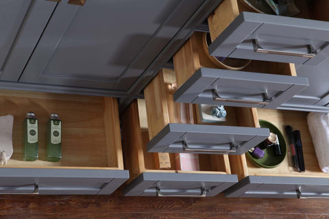 Image of Stufurhome Newport Grey 60 inch Double Sink Bathroom Vanity with Mirror HD-7130G-60-CR