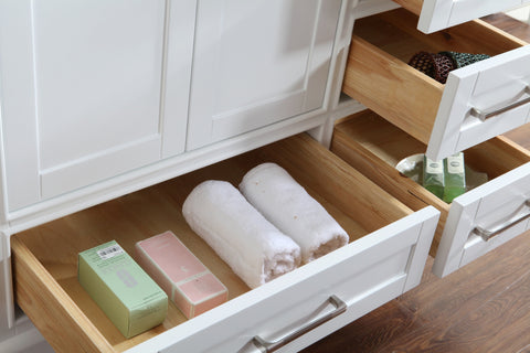 Image of Stufurhome Newport White 36 inch Single Sink Bathroom Vanity with Mirror HD-7130W-36-CR