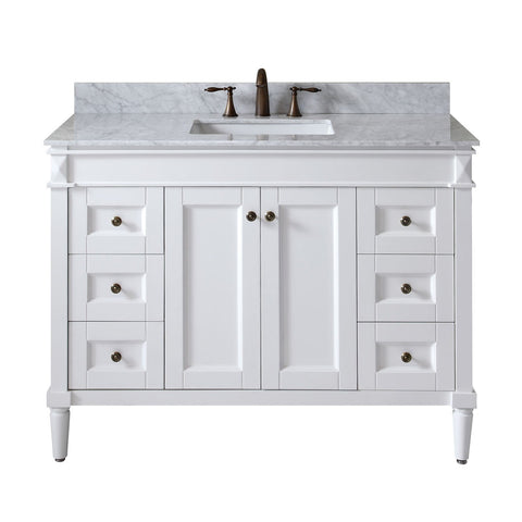 Image of Tiffany 48" Single Bathroom Vanity ES-40048-WMSQ-WH-NM