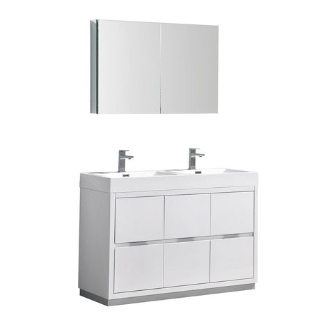 Image of Valencia 48" Modern Vanity FVN8448WH-D-FFT1030BN