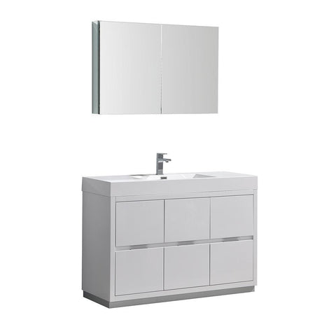 Image of Valencia 48" Modern Vanity FVN8448WH-FFT1030BN