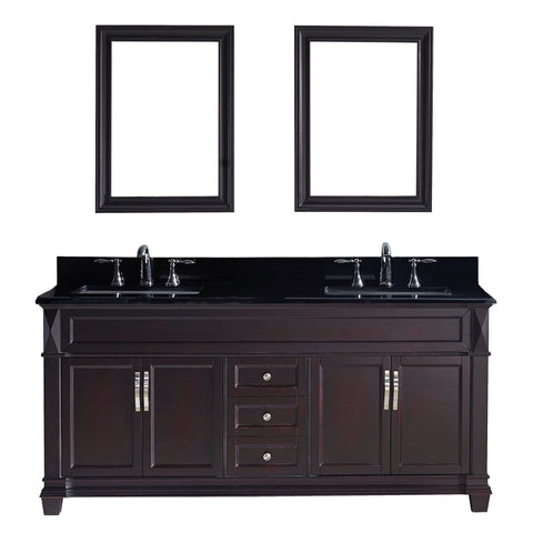 Image of Victoria 72" Double Bathroom Vanity MD-2672-BGSQ-ES