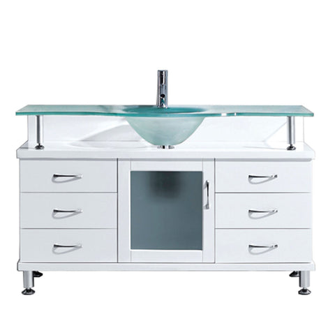 Image of Vincente 55" Single Bathroom Vanity MS-55-FG-WH