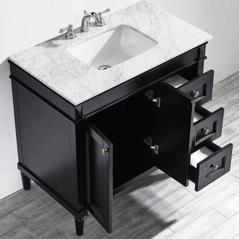 Image of Vinnova Catania 36" Contemporary Espresso Single Sink Vanity Set 715036-ES-CA