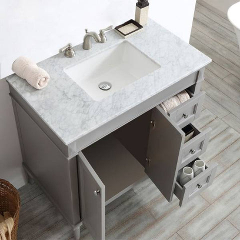 Image of Vinnova Catania 36" Contemporary Grey Single Sink Vanity 715036-GR-CA-NM