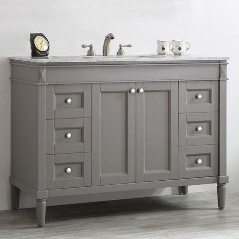 Image of Vinnova Catania 48" Contemporary Grey Single Sink Vanity 715048-GR-CA-NM