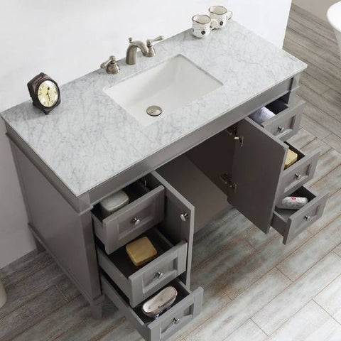Image of Vinnova Catania 48" Contemporary Grey Single Sink Vanity Set 715048-GR-CA