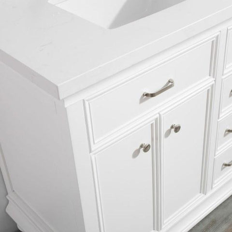 Image of Vinnova Charlotte 36" Transitional White Single Sink Vanity Set 735036-WH-CQS