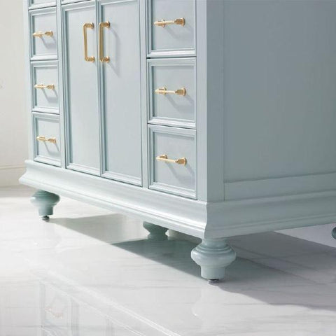 Image of Vinnova Charlotte 48" Transitional Green Single Sink Set Vanity 735048-FG-CQS 735048-FG-CQS