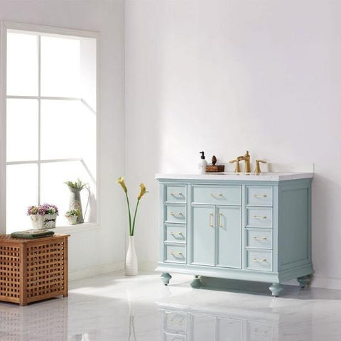 Image of Vinnova Charlotte 48" Transitional Green Vanity 735048-FG-CQS-NM