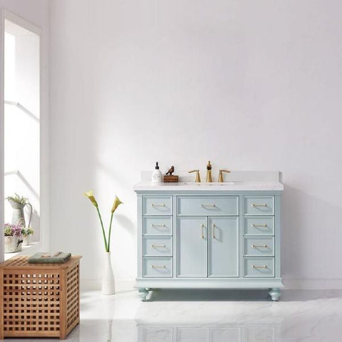 Image of Vinnova Charlotte 48" Transitional Green Vanity 735048-FG-CQS-NM