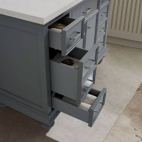 Image of Vinnova Charlotte 48" Transitional Grey Single Sink Vanity 735048-GR-CQS-NM 735048-GR-CQS-NM