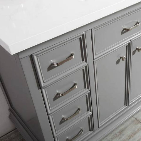 Image of Vinnova Charlotte 48" Transitional Grey Single Sink Vanity 735048-GR-CQS-NM 735048-GR-CQS-NM