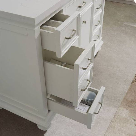 Image of Vinnova Charlotte 48" Transitional White Single Sink Vanity Set 735048-WH-CQS