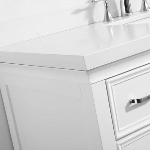 Image of Vinnova Charlotte 48" Transitional White Single Sink Vanity Set 735048-WH-CQS