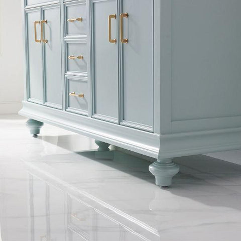 Image of Vinnova Charlotte 60" Transitional Green Double Sink Vanity Set 735060-FG-CQS