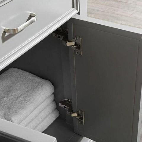 Image of Vinnova Charlotte 60" Transitional Grey Double Sink Vanity 735060-GR-CQS-NM 735060-GR-CQS-NM