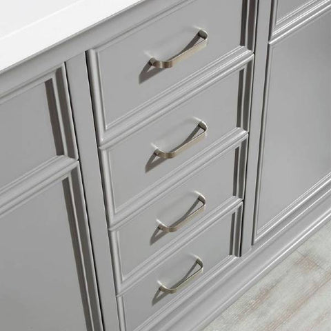 Image of Vinnova Charlotte 60" Transitional Grey Double Sink Vanity Set 735060-GR-CQS 735060-GR-CQS