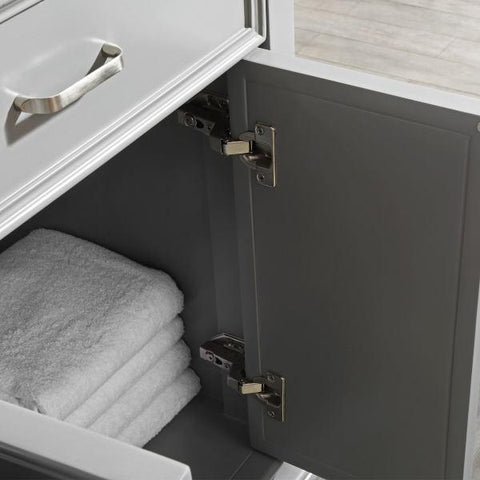 Image of Vinnova Charlotte 60" Transitional Grey Double Sink Vanity Set 735060-GR-CQS 735060-GR-CQS