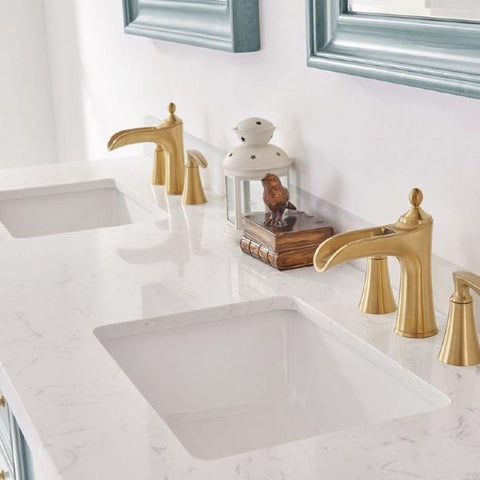 Image of Vinnova Charlotte 72" Transitional Green Double Sink Vanity Set 735072-FG-CQS