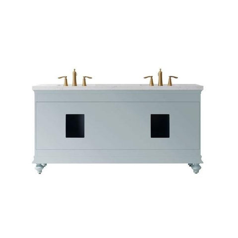 Image of Vinnova Charlotte 72" Transitional Green Double Sink Vanity Set 735072-FG-CQS 735072-FG-CQS