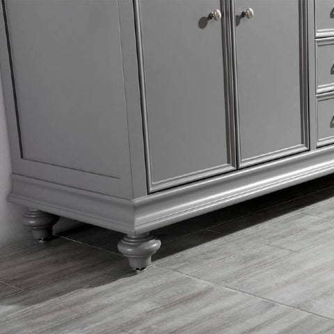 Image of Vinnova Charlotte 72" Transitional Grey Double Sink Vanity 735072-GR-CQS-NM 735072-GR-CQS-NM