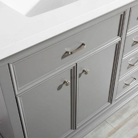 Image of Vinnova Charlotte 72" Transitional Grey Double Sink Vanity 735072-GR-CQS-NM 735072-GR-CQS-NM