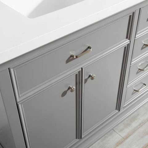 Image of Vinnova Charlotte 72" Transitional Grey Double Sink Vanity Set 735072-GR-CQS 735072-GR-CQS