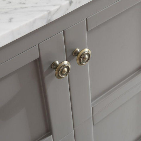 Image of Vinnova Florence 30" Grey Transitional Single Sink Vanity Set w/ Carrara Marble Countertop