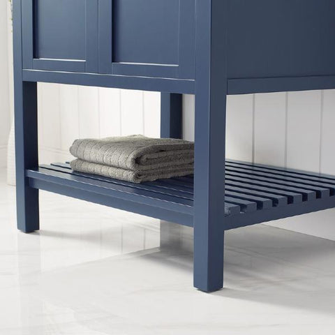 Image of Vinnova Florence 30" Transitional Royal Blue Single Sink Vanity w/ Carrara Marble Countertop 713030-RB-CA-NM