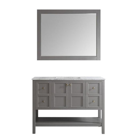 Image of Vinnova Florence 48" Transitional Grey Single Sink Vanity Set 713048-GR-CA