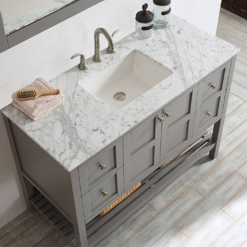 Image of Vinnova Florence 48" Transitional Grey Single Sink Vanity Set 713048-GR-CA