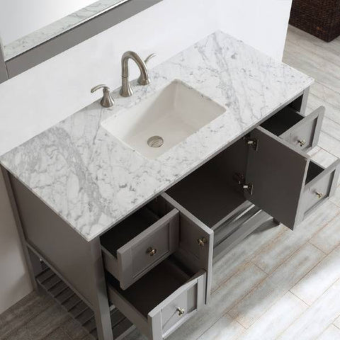 Image of Vinnova Florence 48" Transitional Grey Single Sink Vanity Set 713048-GR-CA