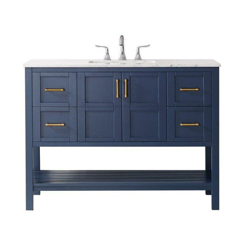 Image of Vinnova Florence 48" Transitional Royal Blue Single Sink Vanity 713048-RB-CA-NM