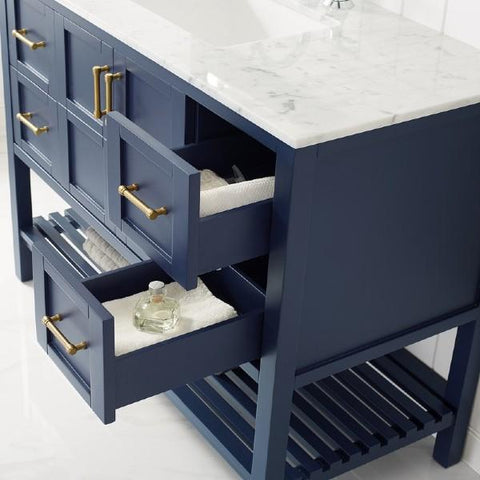 Image of Vinnova Florence 48" Transitional Royal Blue Single Sink Vanity 713048-RB-CA-NM 713048-RB-CA-NM