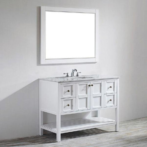 Image of Vinnova Florence 48" Transitional White Single Sink Vanity Set 713048-WH-CA 713048-WH-CA
