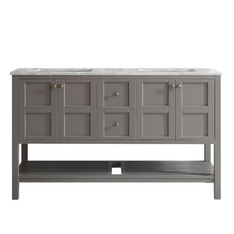 Image of Vinnova Florence 60" Transitional Grey Double Sink Vanity 713060-GR-CA-NM