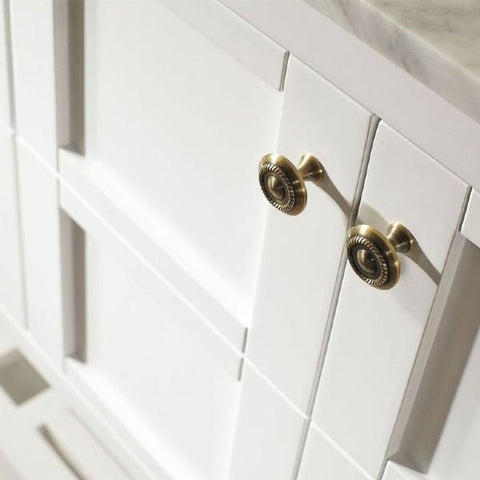 Image of Vinnova Florence 60" Transitional White Double Sink Vanity 713060-WH-CA-NM 713060-WH-CA-NM