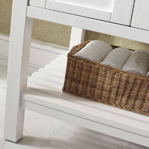 Image of Vinnova Florence 60" Transitional White Double Sink Vanity 713060-WH-CA-NM 713060-WH-CA-NM