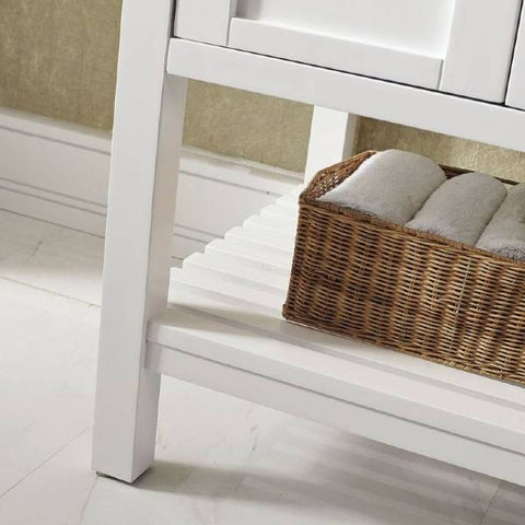 Image of Vinnova Florence 60" Transitional White Double Sink Vanity Set 713060-WH-CA 713060-WH-CA