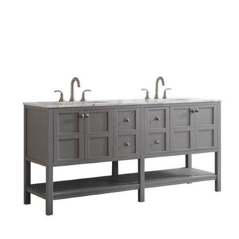Image of Vinnova Florence 72" Transitional Grey Double Sink Vanity 713072-GR-CA-NM 713072-GR-CA-NM