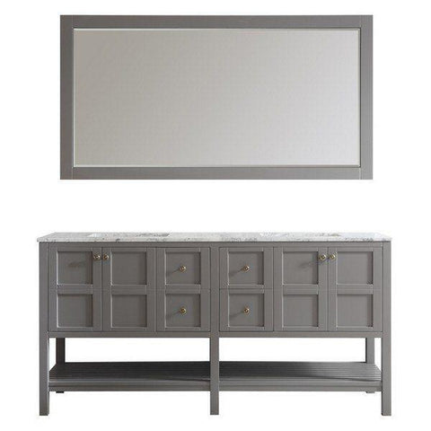 Image of Vinnova Florence 72" Transitional Grey Double Sink Vanity Set 713072-GR-CA 713072-GR-CA