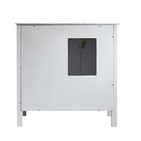 Image of Vinnova Gela 36" Modern White Single Sink Vanity w/ Carrara Marble Countertop 723036-WH-CA-NM