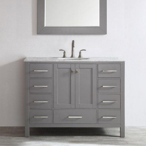 Image of Vinnova Gela 48" Modern Grey Single Sink Vanity Set 723048-GR-CA