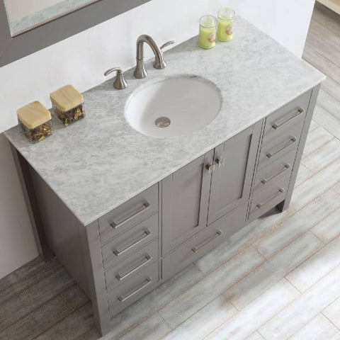 Image of Vinnova Gela 48" Modern Grey Single Sink Vanity Set 723048-GR-CA